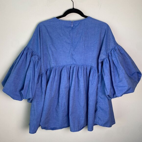 Hemant & Nandita Lianna Embroidered 100% Cotton Blouse Size Small - Picture 4 of 10